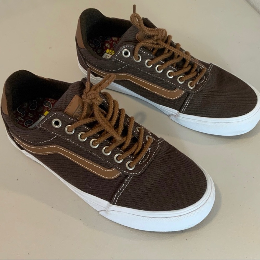 Vans 721356 brown deluxe comfort Ortholite old skool sneakers Men’s 8